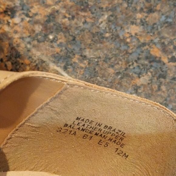 Capezio Tan Flats with Elegant Ankle Strap - Picture 6 of 7